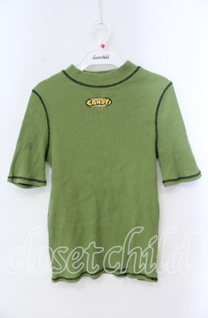 画像: Candy Stripper / BICOLOR STITCH RIB トップス  グリーン O-25-10-25-061-PU-TO-IG-OS