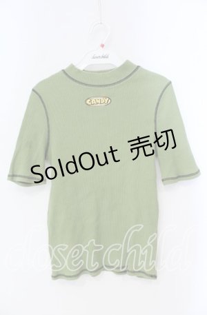 画像: Candy Stripper / BICOLOR STITCH RIB トップス  グリーン O-25-10-25-061-PU-TO-IG-ZT353