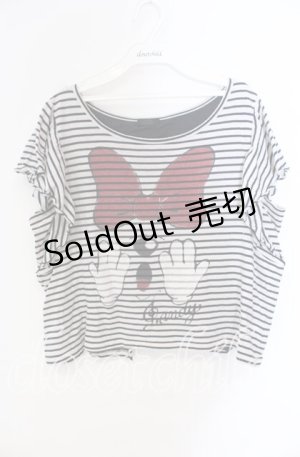 画像: 【SALE】Candy Stripper / バックスリットカットソー  オフ×ネイビー×クロ O-25-10-25-062-PU-TO-IG-ZT353