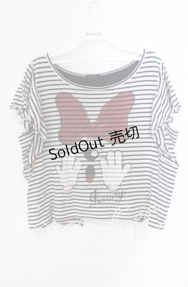 画像1: 【SALE】Candy Stripper / バックスリットカットソー  オフ×ネイビー×クロ O-25-10-25-062-PU-TO-IG-ZT353 (1)