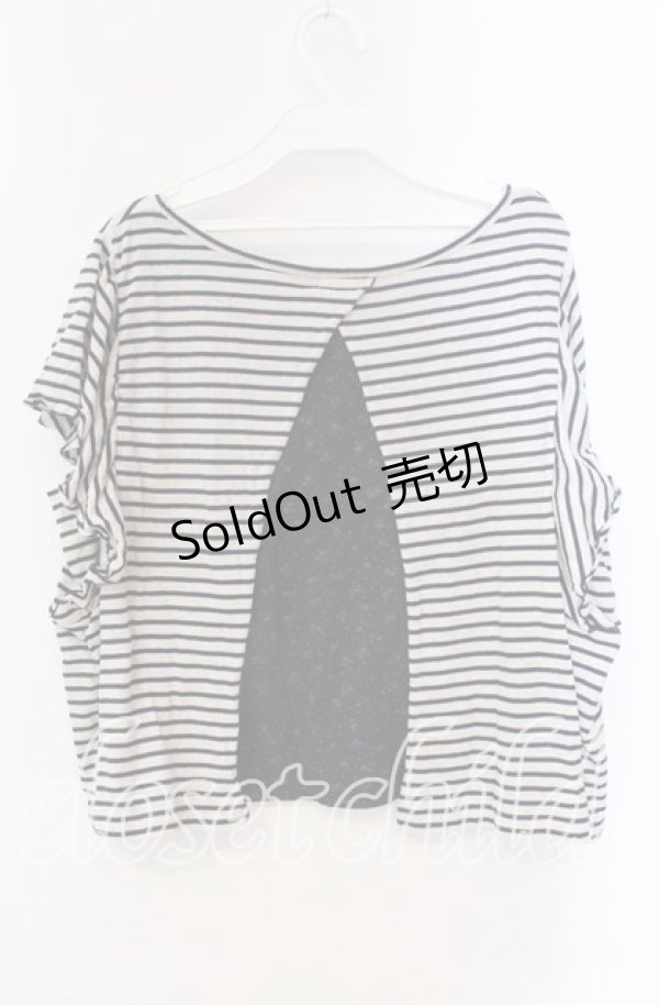 画像3: 【SALE】Candy Stripper / バックスリットカットソー  オフ×ネイビー×クロ O-25-10-25-062-PU-TO-IG-ZT353 (3)