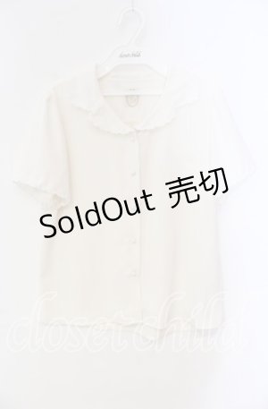 画像: 【SALE】F＆A / スカラップカットワーク開衿ブラウス  アイボリー O-25-10-25-065-LO-BL-IG-ZT127