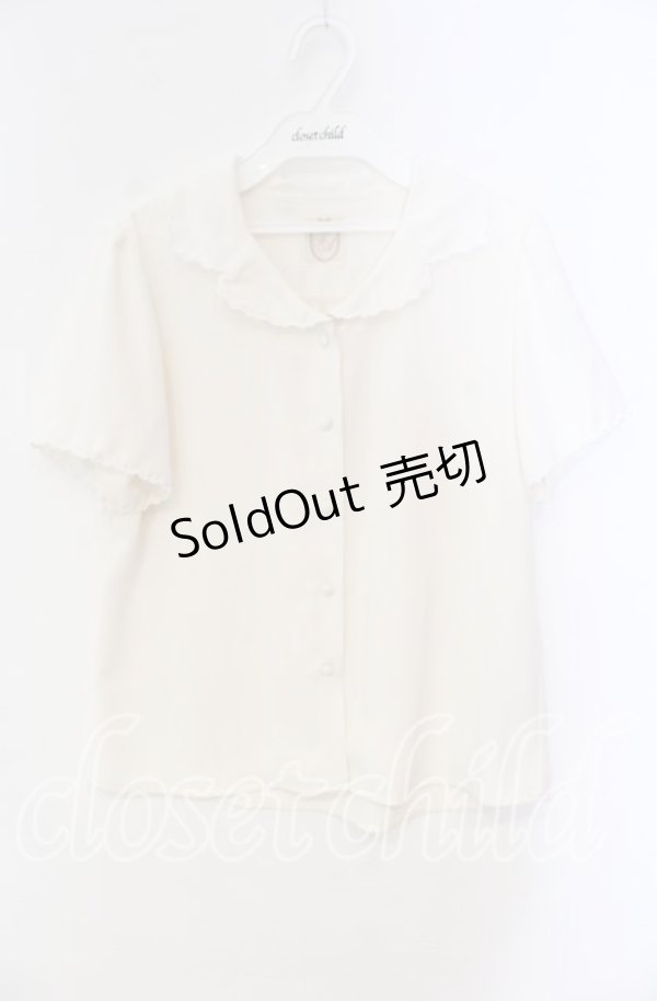 画像1: 【SALE】F＆A / スカラップカットワーク開衿ブラウス  アイボリー O-25-10-25-065-LO-BL-IG-ZT127 (1)