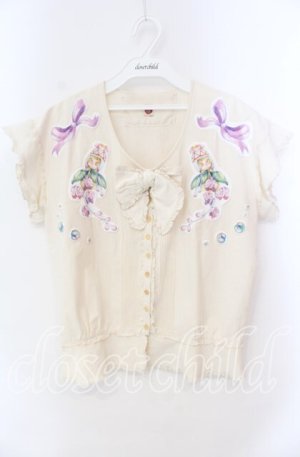 画像: PINK HOUSE POCHE / fairy patch ribbon blouse ブラウス  アイボリーー O-25-10-25-070-LO-BL-IG-OS