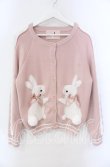 画像1: PINK HOUSE / スイーツスプリングバニーモチーフ付きニットカーディガン  ピンク O-25-10-25-071-LO-TO-IG-OS (1)
