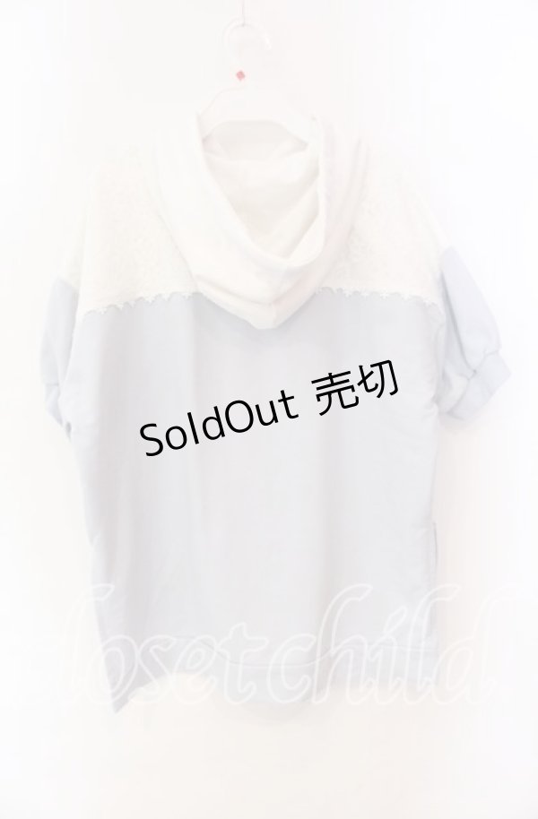 画像3: axes femme / バイカラーパーカープルオーバー  サックス×シロ O-25-10-25-073-AX-TO-IG-OS (3)