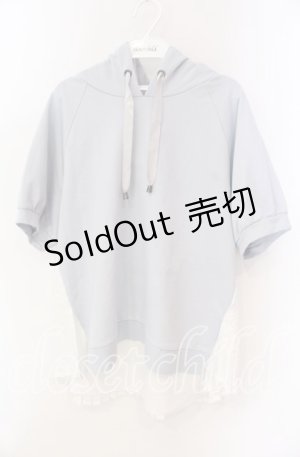 画像: axes femme / プリーツレース半袖パーカー  サックス O-25-10-25-074-AX-TO-IG-OS