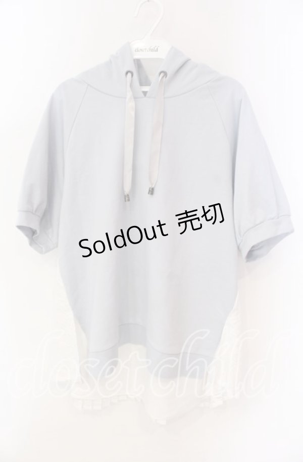 画像1: axes femme / プリーツレース半袖パーカー  サックス O-25-10-25-074-AX-TO-IG-OS (1)