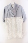 画像2: axes femme / プリーツレース半袖パーカー  サックス O-25-10-25-074-AX-TO-IG-OS (2)