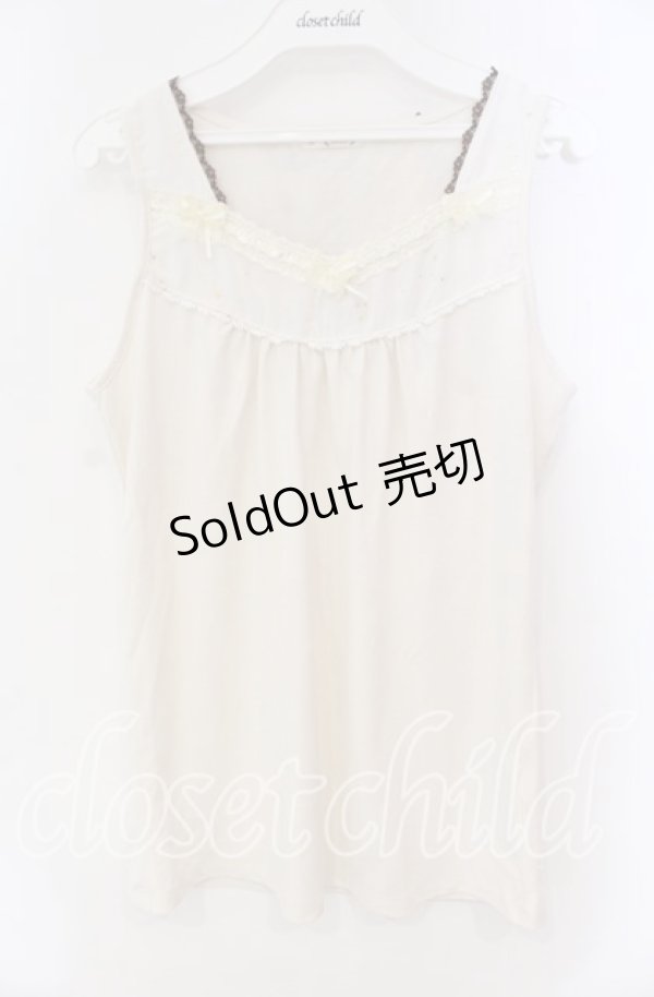 画像1: axes femme / BACKリボンタンクトップ  アイボリー O-25-10-25-075-AX-TO-IG-OS (1)