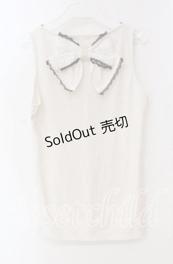 画像3: axes femme / BACKリボンタンクトップ  アイボリー O-25-10-25-075-AX-TO-IG-OS (3)