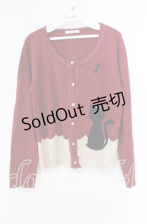 画像: axes femme / 黒猫カーディガン  アカ O-25-10-25-076-AX-TO-IG-OS