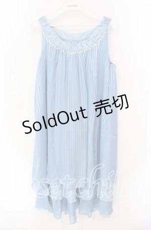 画像: axes femme / Backティアードドレス  サックス O-25-10-25-082-AX-OP-IG-ZT1105D