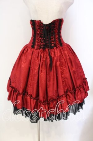 画像: ATELIER PIERROT / バッスルコルセットスカート  レッド ローズシャンタン O-25-10-25-012-EL-SK-IG-OS
