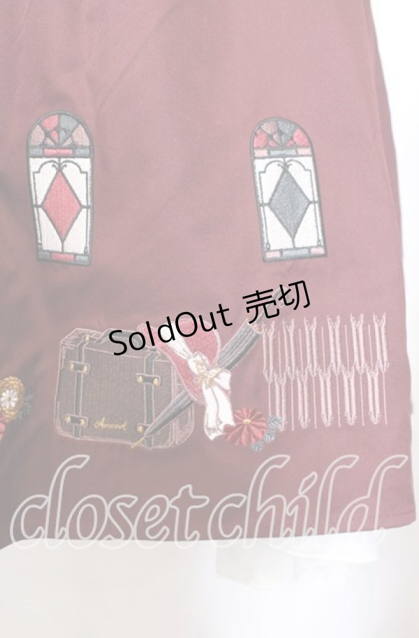 画像4: Amavel / 大正浪漫の夢紀行ミドルスカート F ワイン O-25-10-25-018-CA-SK-OW-OS (4)
