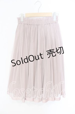 画像: 【SALE】F&A / グログランリボン使いチュールスカート F ピンク O-25-10-25-021-LO-SK-OW-ZT030