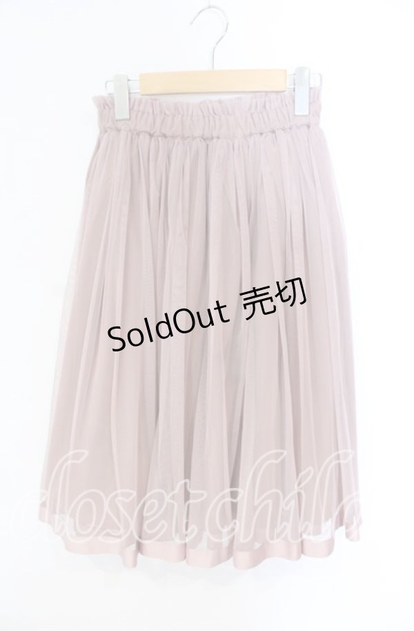 画像1: 【SALE】F&A / グログランリボン使いチュールスカート F ピンク O-25-10-25-021-LO-SK-OW-ZT030 (1)