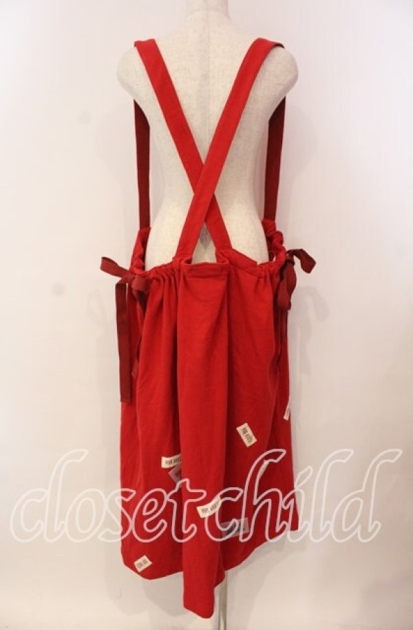 画像4: PINK HOUSE / ワッペン使い吊り裏毛スカート  アカ O-25-10-28-024-LO-OP-IG-OS (4)