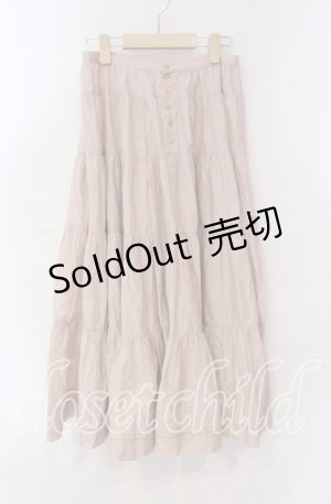 画像: PINK HOUSE / 裾タックロングスカート  ピンク O-25-10-28-025-LO-SK-IG-OS