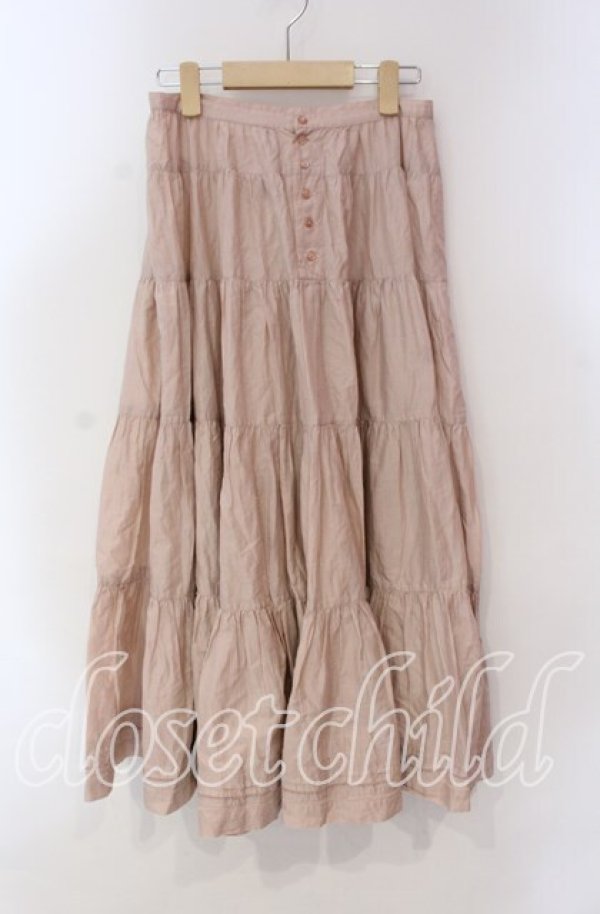 画像1: PINK HOUSE / 裾タックロングスカート  ピンク O-25-10-28-025-LO-SK-IG-OS (1)