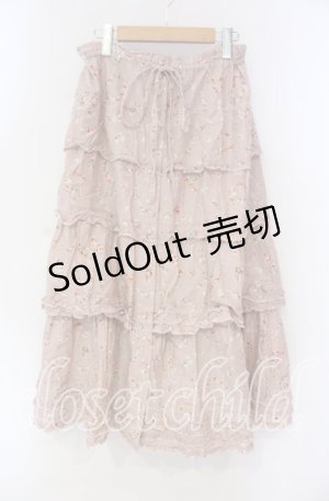 画像: PINK HOUSE / 花冠柄フリルスカート【お直しあり】  ピンク O-25-10-28-028-LO-SK-IG-OS