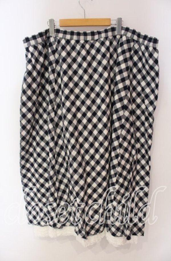 画像3: PINK HOUSE / ギンガムチェックピコフリルスカート【お直しあり】  クロ×シロ O-25-10-28-031-LO-SK-IG-OS (3)