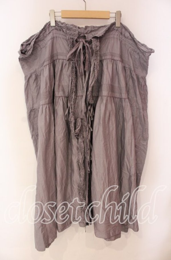 画像3: WONDERFUL WORLD / レースアップタックフリルスカート【お直しあり】  ラベンダー O-25-10-28-035-LO-SK-IG-OS (3)