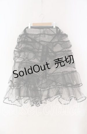 画像: WONDERFUL WORLD / ハードチュールティアードスカート【お直しあり】  ブラック O-25-10-28-036-LO-SK-IG-OS