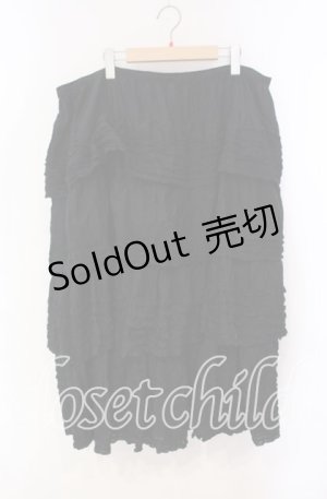 画像: WONDERFUL WORLD / ピコフリル段々ロングスカート【お直しあり】  クロ O-25-10-28-037-LO-SK-IG-OS