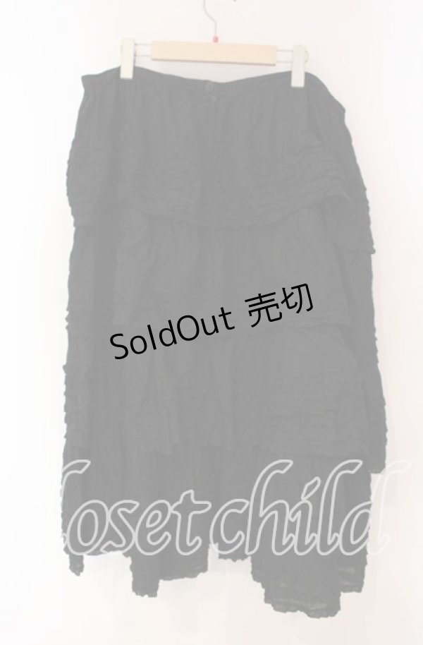 画像3: WONDERFUL WORLD / ピコフリル段々ロングスカート【お直しあり】  クロ O-25-10-28-037-LO-SK-IG-OS (3)