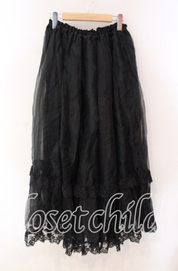 画像1: metamorphose / オーガンジーロングパニエ  クロ O-25-10-28-039-ME-SK-IG-OS (1)