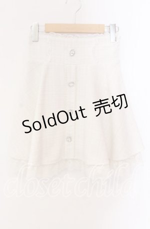 画像: Ank Rouge / ビジュー配色ツイードスカート M シロ O-25-10-28-041-CA-SK-OW-OS