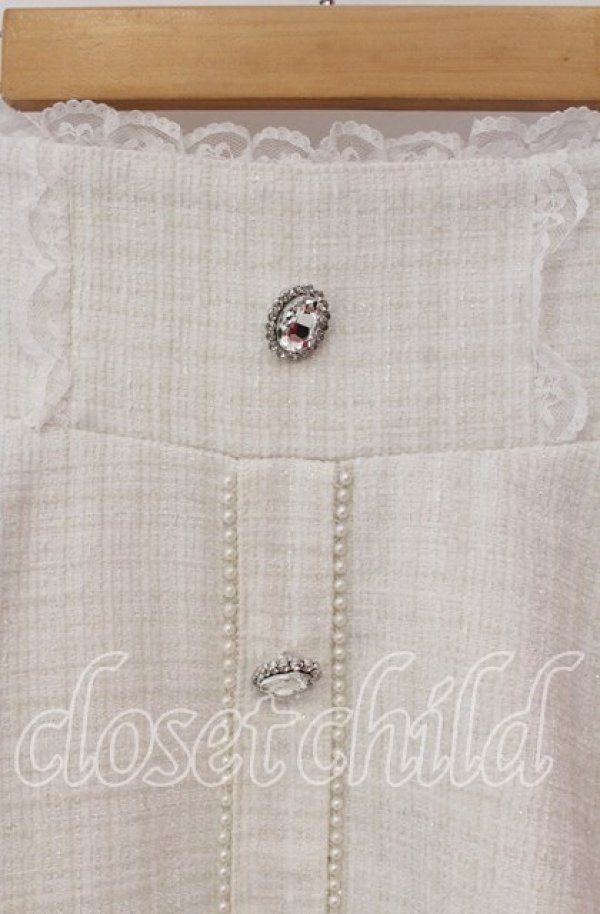 画像2: Ank Rouge / ビジュー配色ツイードスカート M シロ O-25-10-28-041-CA-SK-OW-OS (2)