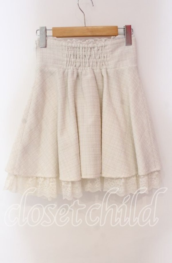 画像3: Ank Rouge / ビジュー配色ツイードスカート M シロ O-25-10-28-041-CA-SK-OW-OS (3)