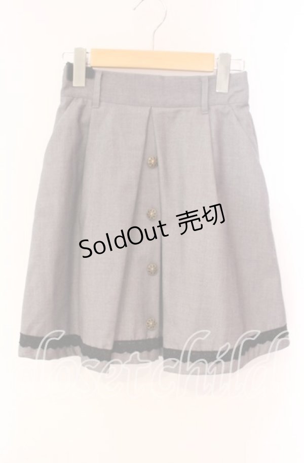 画像1: axes femme / チェック&裾レーススカート M グレー O-25-10-28-042-AX-SK-OW-OS (1)