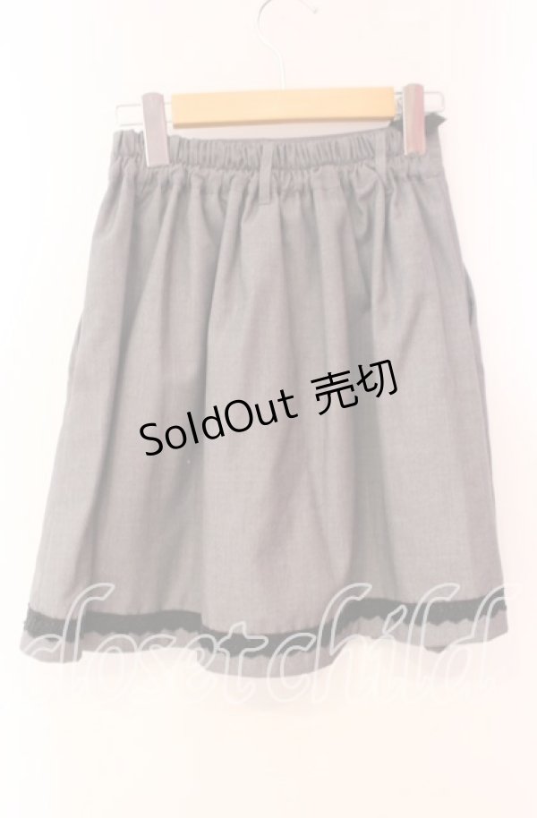 画像3: axes femme / チェック&裾レーススカート M グレー O-25-10-28-042-AX-SK-OW-OS (3)