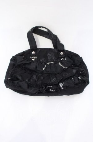 画像: h.naoto Blood / オリジナルプリントティアードバッグ  ブラック O-25-10-28-004-HN-BG-IG-ZT1029P