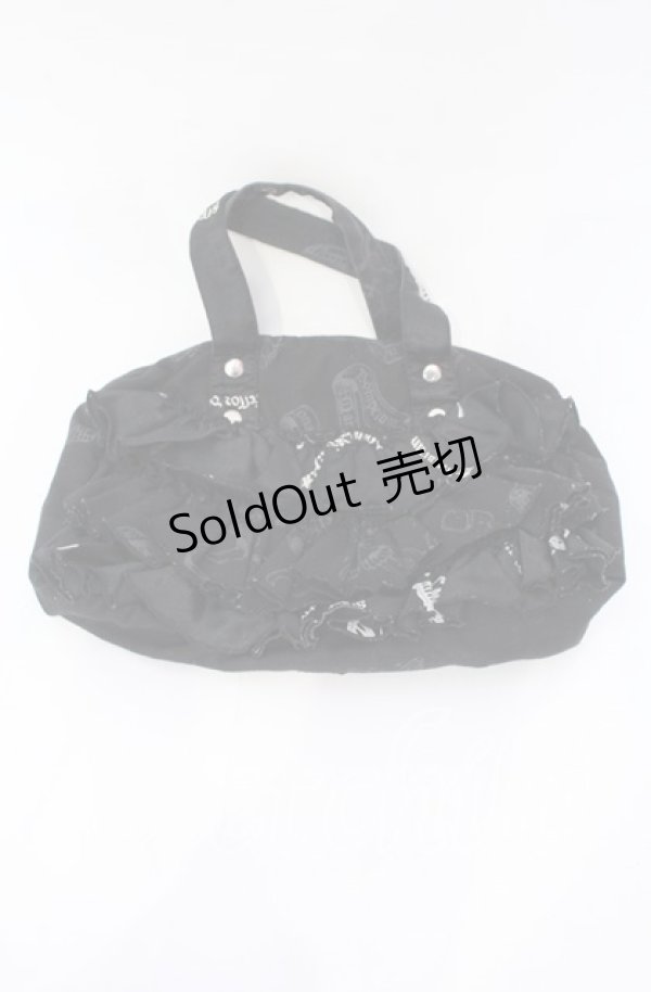 画像1: h.naoto Blood / オリジナルプリントティアードバッグ  ブラック O-25-10-28-004-HN-BG-IG-ZT274 (1)