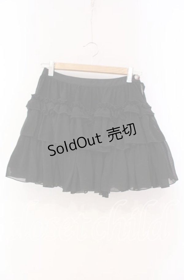 画像1: ALGONQUINS / シフォンティアードスカート  ブラック O-25-10-28-046-AL-SK-IG-OS (1)