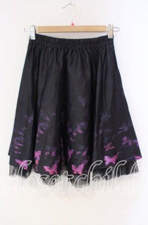 画像: NieR Clothing / チュール付きMINI SKIRT【Butterfly】スカート  ブラック×パープル系 O-25-10-28-048-PU-SK-IG-OS