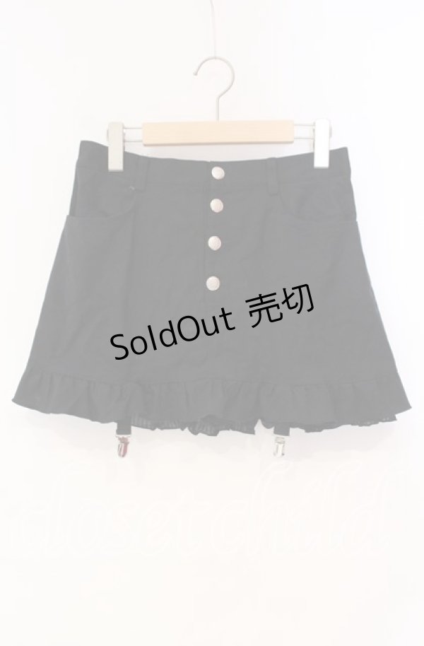 画像1: BPN / バックティアードガータースカート M ブラック O-25-10-28-049-GO-SK-IG-OS (1)