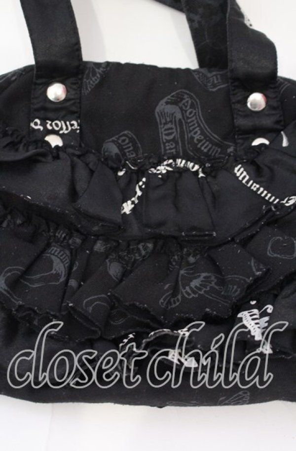 画像2: h.naoto Blood / オリジナルプリントティアードバッグ  ブラック O-25-10-28-004-HN-BG-IG-OS (2)