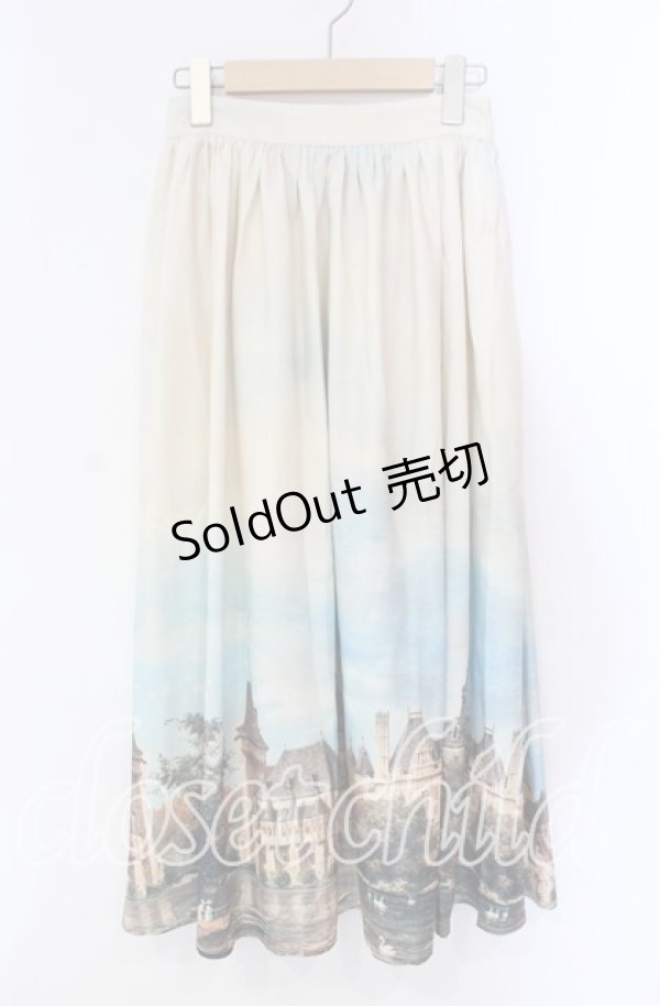 画像1: axes femme NOSTALGIE / ベイサージュ柄ロングスカート F ベージュ O-25-10-28-051-AX-PA-OW-OS (1)