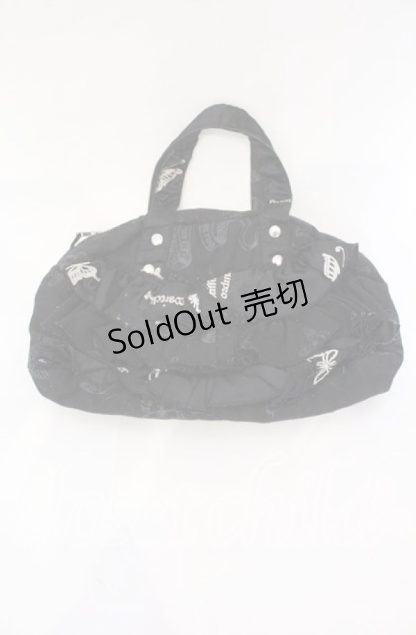 画像3: h.naoto Blood / オリジナルプリントティアードバッグ  ブラック O-25-10-28-004-HN-BG-IG-ZT274 (3)