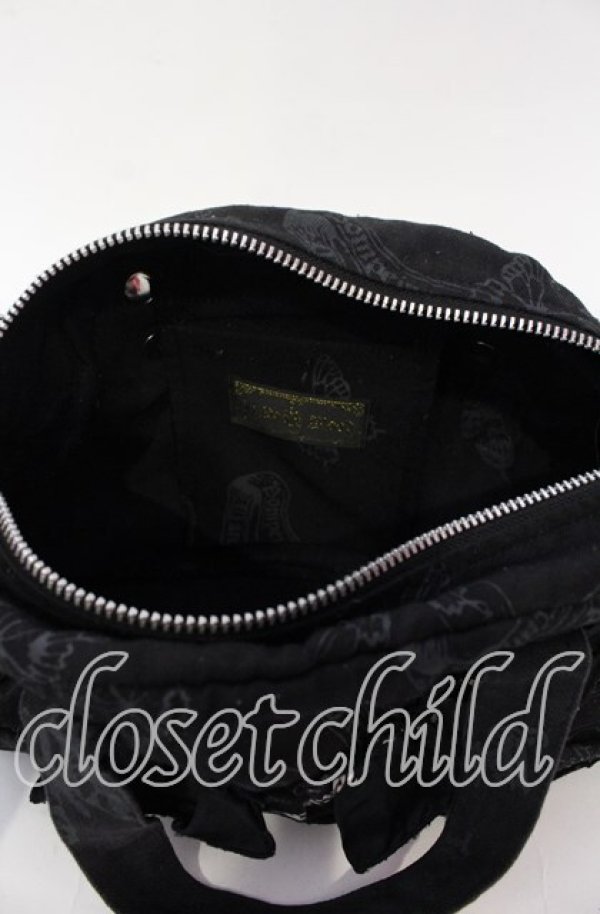 画像4: h.naoto Blood / オリジナルプリントティアードバッグ  ブラック O-25-10-28-004-HN-BG-IG-OS (4)