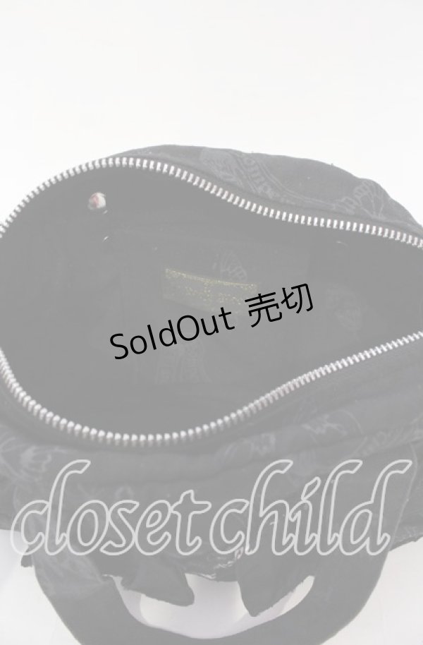 画像4: h.naoto Blood / オリジナルプリントティアードバッグ  ブラック O-25-10-28-004-HN-BG-IG-ZT274 (4)