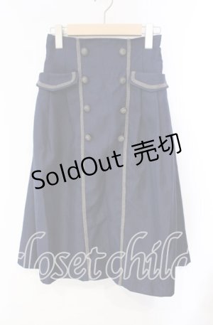 画像: axes femme POETIQUE / Ｗ釦デザインスカート  ネイビー O-25-10-28-057-AX-SK-IG-OS