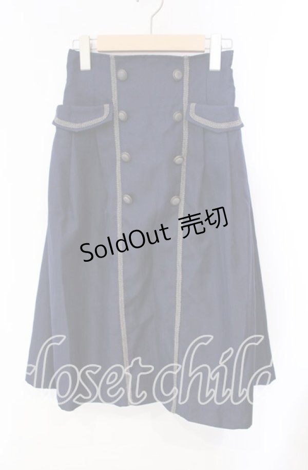 画像1: axes femme POETIQUE / Ｗ釦デザインスカート  ネイビー O-25-10-28-057-AX-SK-IG-OS (1)