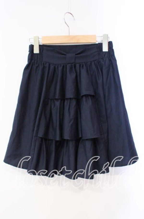 画像2: Blue rouge / バックティアードミニスカート  ネイビー O-25-10-28-058-CA-SK-IG-OS (2)