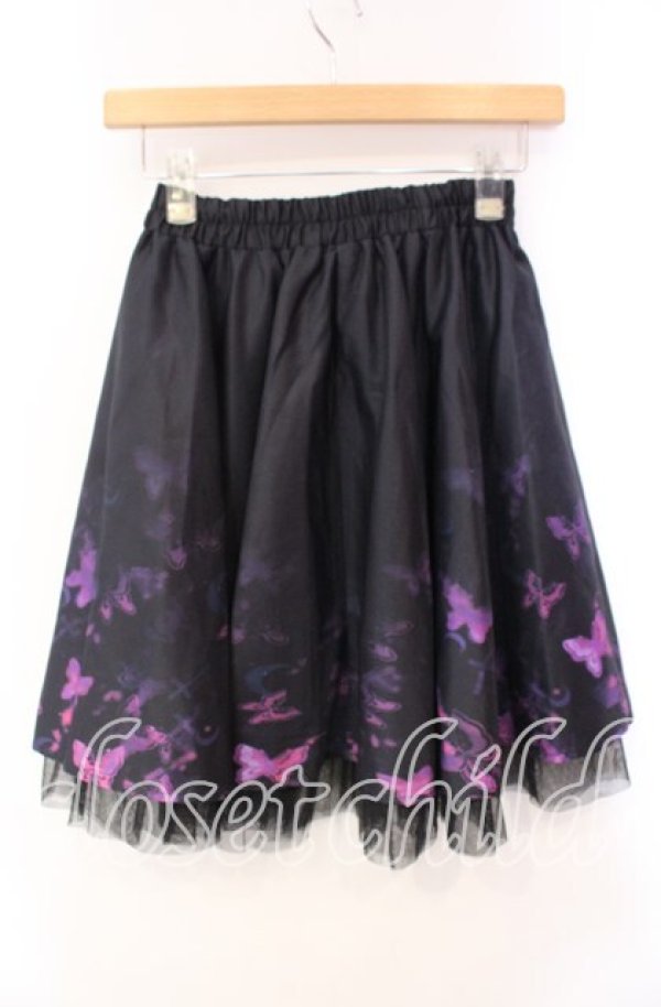 画像3: NieR Clothing / チュール付きMINI SKIRT【Butterfly】スカート  クロ×パープル O-25-10-28-059-PU-SK-IG-OS (3)